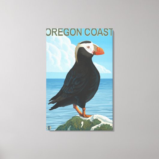 Oregon Coast Tufted Puffin Canvas Afdruk (Voorkant)