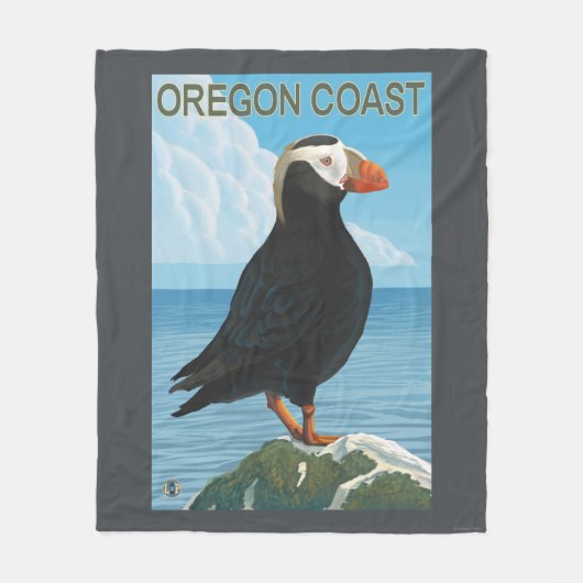 Oregon Coast Tufted Puffin Fleece Deken (Voorkant)