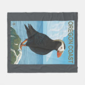 Oregon Coast Tufted Puffin Fleece Deken (Voorkant (Horizontaal))