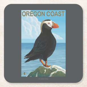 Oregon Coast Tufted Puffin Kartonnen Onderzetters