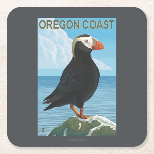 Oregon Coast Tufted Puffin Kartonnen Onderzetters (Voorkant)