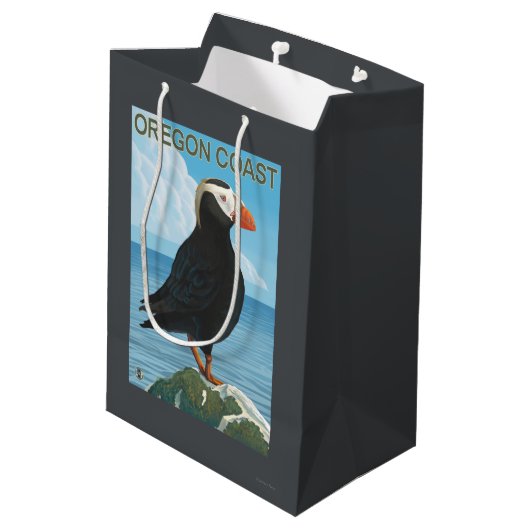 Oregon Coast Tufted Puffin Medium Cadeauzakje (Achterkant Gekanteld)