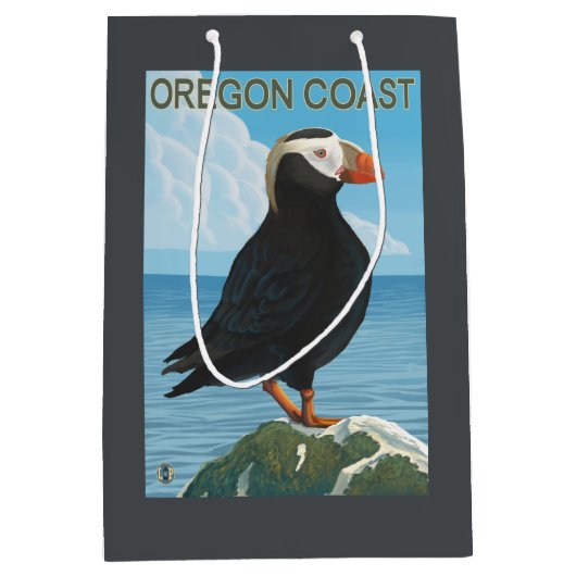 Oregon Coast Tufted Puffin Medium Cadeauzakje (Voorkant)