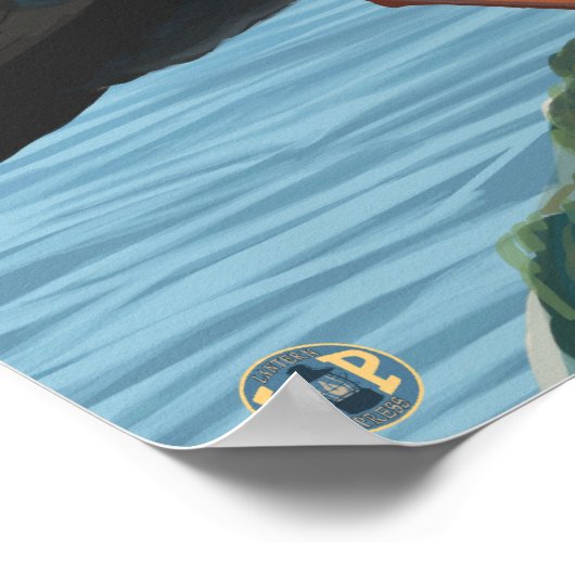 Oregon Coast Tufted Puffin Poster (Hoek)