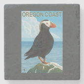 Oregon Coast Tufted Puffin Stenen Onderzetter (Voorkant)