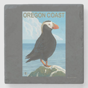 Oregon Coast Tufted Puffin Stenen Onderzetter