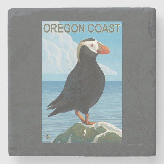 Oregon Coast Tufted Puffin Stenen Onderzetter (Voorkant)