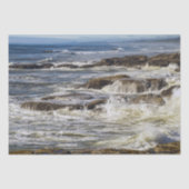 Oregon Coast Waves Rocks en Seafoam in Yachats Tissuepapier (Voorkant)