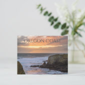Oregon Coast Yaquina Sunset Ocean Photo Souvenir Briefkaart (Staand voorkant)