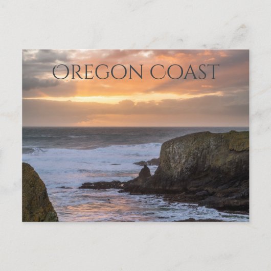 Oregon Coast Yaquina Sunset Ocean Photo Souvenir Briefkaart (Voorkant)