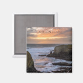 Oregon Coast Yaquina Sunset Ocean Photo Souvenir Magneet (Voorkant / Achterkant)