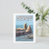 Oregon Coast Zee Lions Briefkaart (Staand voorkant)