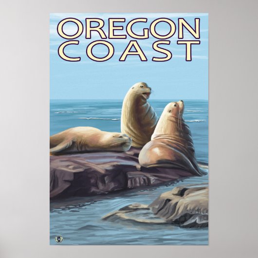 Oregon Coast Zee Lions Poster (Voorkant)