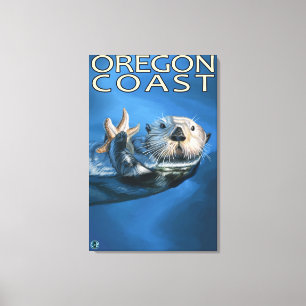 Oregon Coast Zee Otter Canvas Afdruk