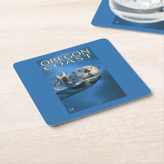 Oregon Coast Zee Otter Kartonnen Onderzetters (Schuin)