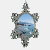 Oregon Coastal Viewpoint Tin Sneeuwvlok Ornament (Links)
