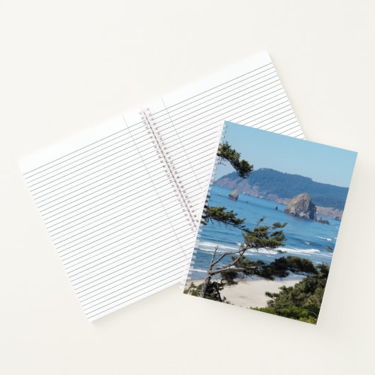 Oregon Coastline Zee Stack Zeegezicht Notitieboek (Binnen)