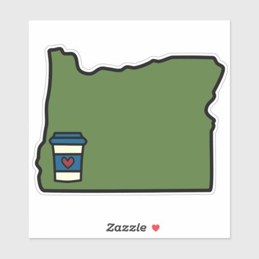Oregon & Coffee Sticker (Vel)