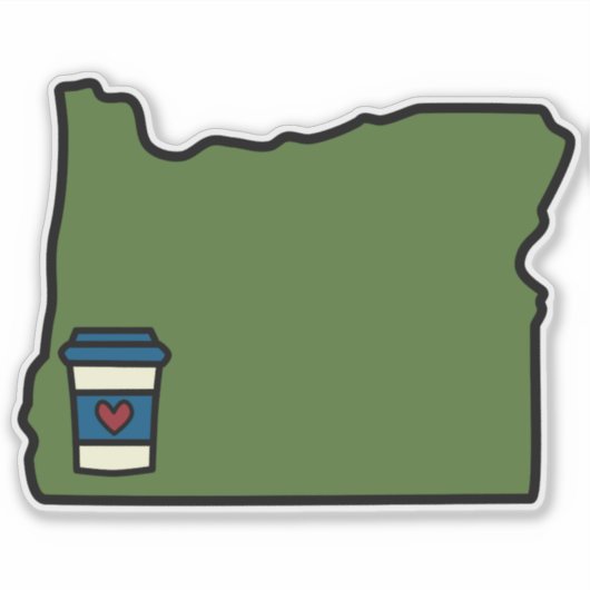 Oregon & Coffee Sticker (Voorkant)