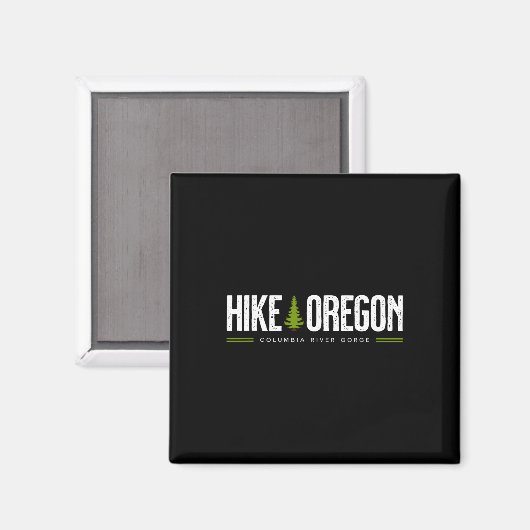 Oregon Columbia River Gorge Hike Tree Retro Graphi Magneet (Voorkant / Achterkant)