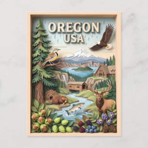 Oregon Crater Lake Mount Hood Wilde Landschap Briefkaart