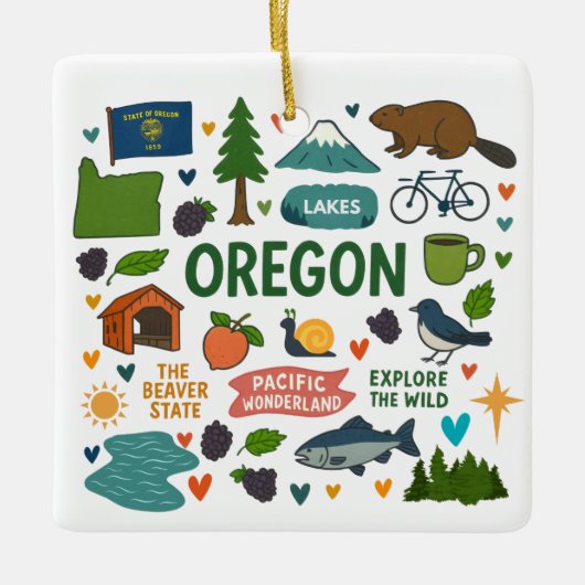 Oregon Custom Family Trip Christmas Keramisch Ornament (Voorkant)