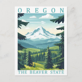 Oregon de beverstaat USA Reisbestemming Briefkaart