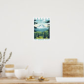 Oregon de beverstaat USA Reisbestemming Poster (Keuken)