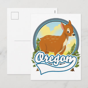 Oregon Deer reislogo Feestdagenkaart