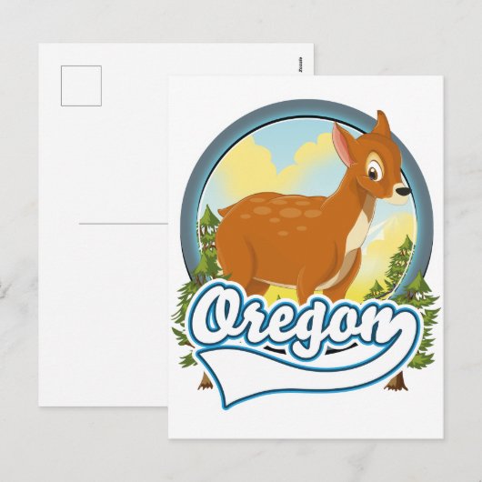 Oregon Deer reislogo Feestdagenkaart (Voorkant / Achterkant)