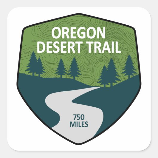 Oregon Desert Trail Vierkante Sticker (Voorkant)