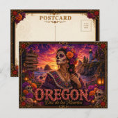 Oregon Día de los Muertos Retro Briefkaart (Voorkant / Achterkant)