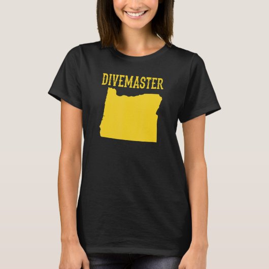 Oregon Divemaster Duik Instructeur Duiken Vlag T-shirt (Voorkant)