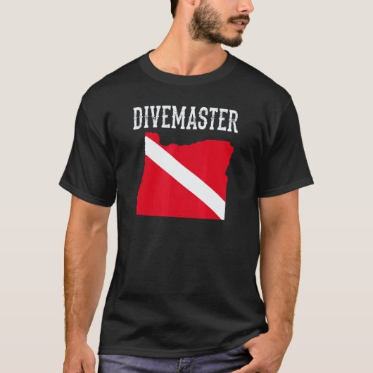 Oregon Divemaster Duik Instructeur Duiken Vlag T-shirt (Voorkant)