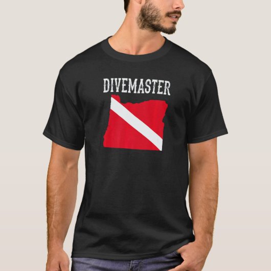 Oregon Divemaster Duik Instructeur Duiken Vlag T-shirt (Voorkant)