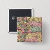 Oregon en het grondgebied van Washington Vierkante Button 5,1 Cm (Voorkant /achterkant)