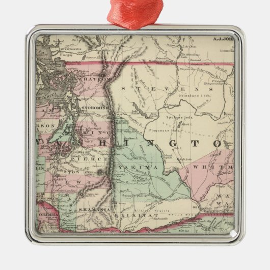 Oregon en Washington Metalen Ornament (Voorkant)