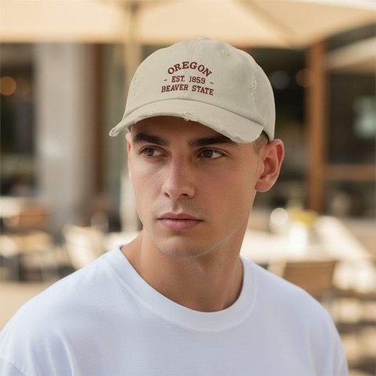 Oregon Est 1859 Beaver State Embroidered Cap Geborduurde Pet