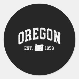 Oregon - Est. 1859 - Distressed _ Versleten Design Ronde Sticker