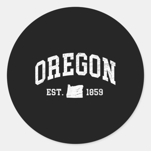 Oregon - Est. 1859 - Distressed _ Versleten Design Ronde Sticker (Voorkant)