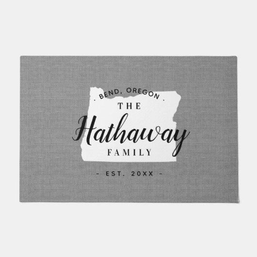 Oregon Familie Monogram Staat Doormat Deurmat (Voorkant)