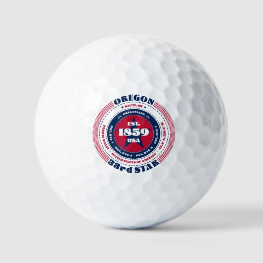 Oregon Feiten Patriottisch Cadeau Golfballen (Voorkant)