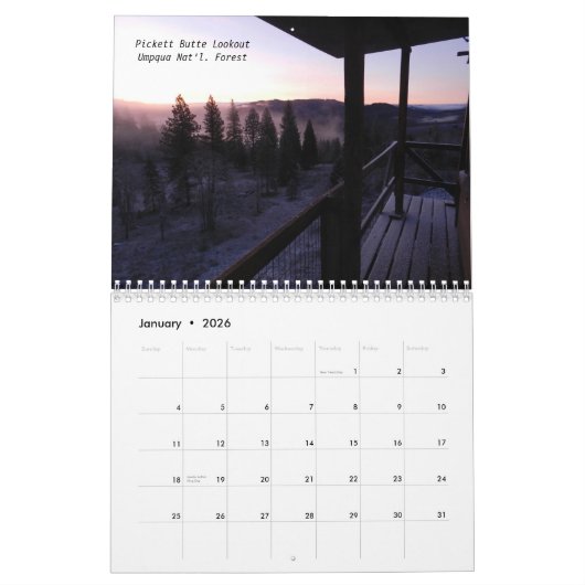 Oregon Fire Lookouts Kalender (Jan 2026)