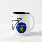 Oregon Flag Cycling Tweekleurige Koffiemok (Voorkant rechts)