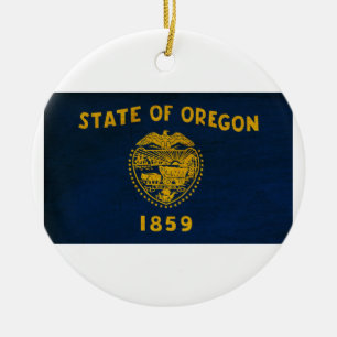 Oregon Flag Keramisch Ornament