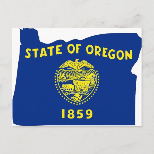 Oregon Flag Map Briefkaart (Voorkant)