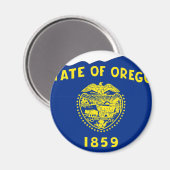 Oregon Flag Map Magneet (Voorkant / Achterkant)