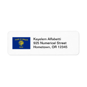 Oregon Flag Retour Address Label