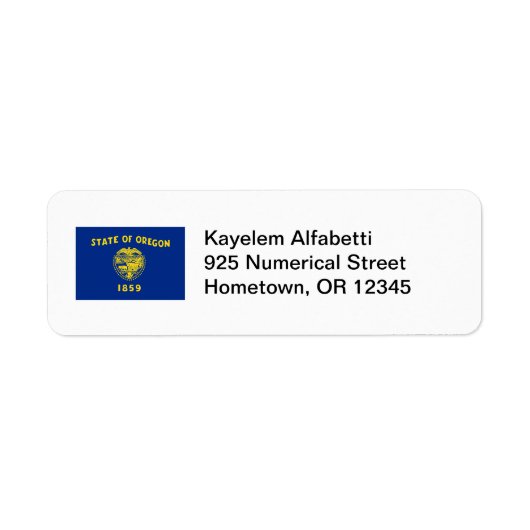 Oregon Flag Retour Address Label (Voorkant)