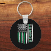 Oregon Flag Usa College Font Design For Men Women Sleutelhanger (Voorkant)